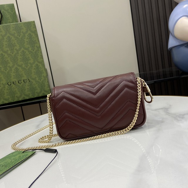 gucci專櫃經典款原廠皮女包 古馳Marmont系列超迷你手袋 jcp2345